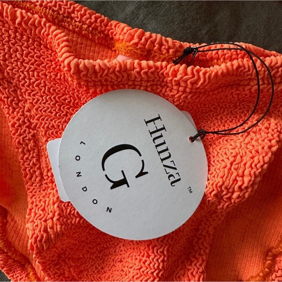 NWT Hunza G duo bikini set in orange one size - Picture 4 of 10